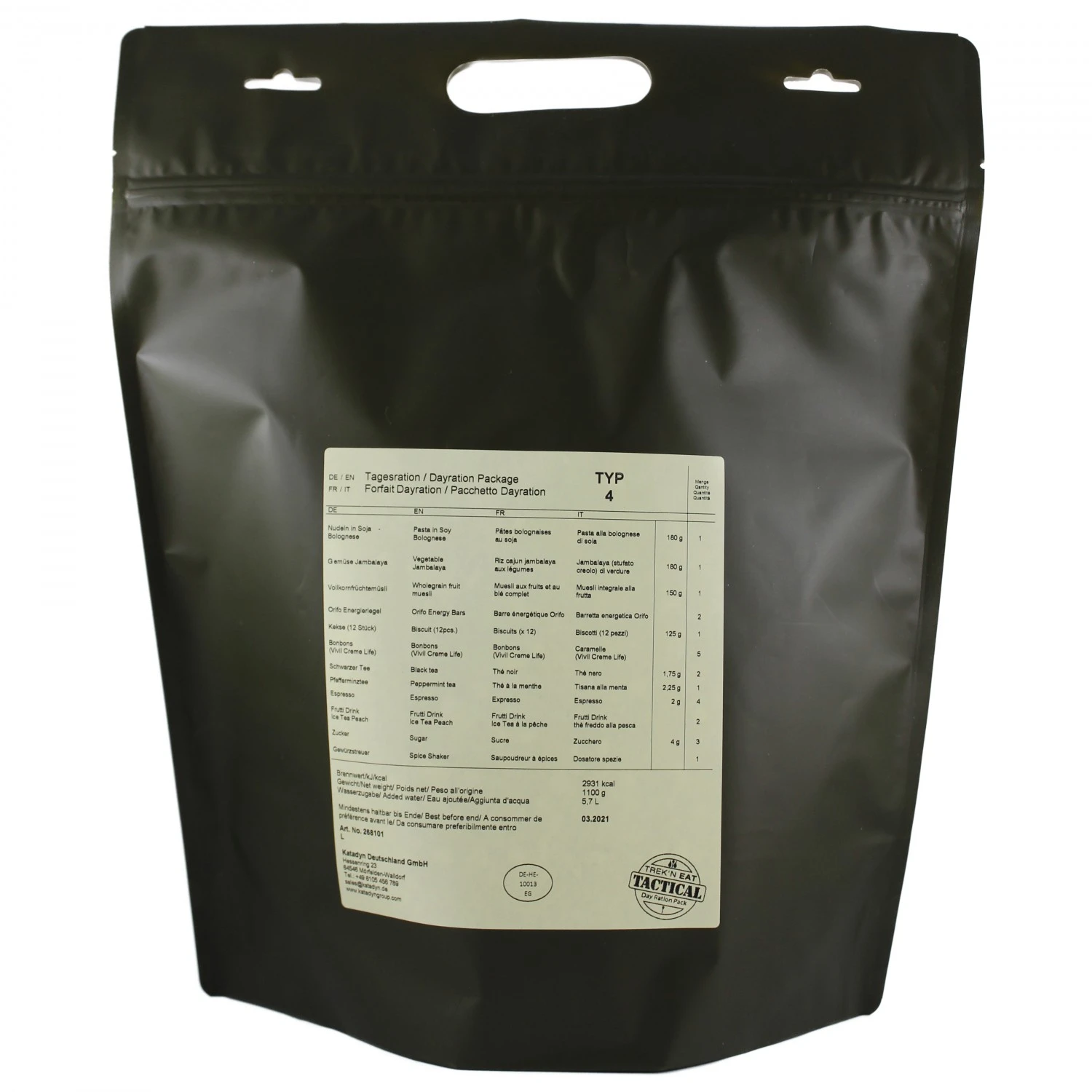 Trek'n Eat Day Ration Pack Typ 4 Vegetarisch Tactical 3 Trek'n Eat Day Ration Pack Typ 4 Vegetarisch Tactical