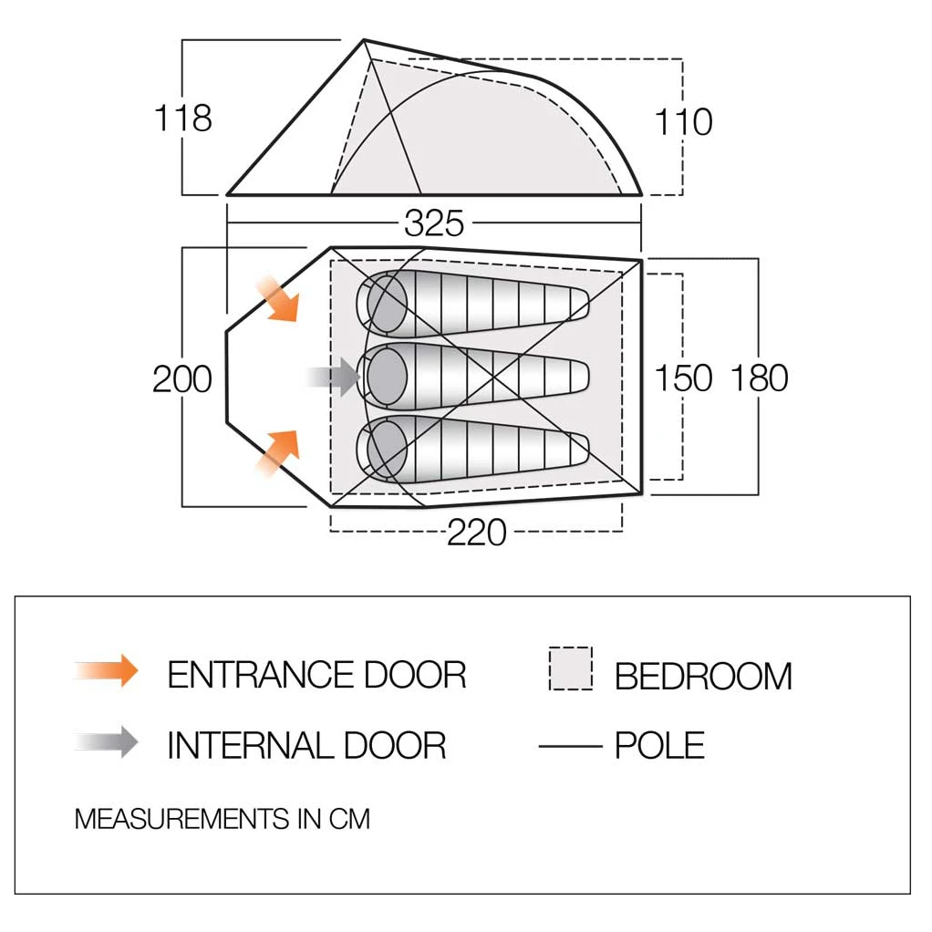 Vango Helvellyn 300 - 3-Personen Zelt 4 Vango Helvellyn 300 - 3-Personen Zelt – Bild 2