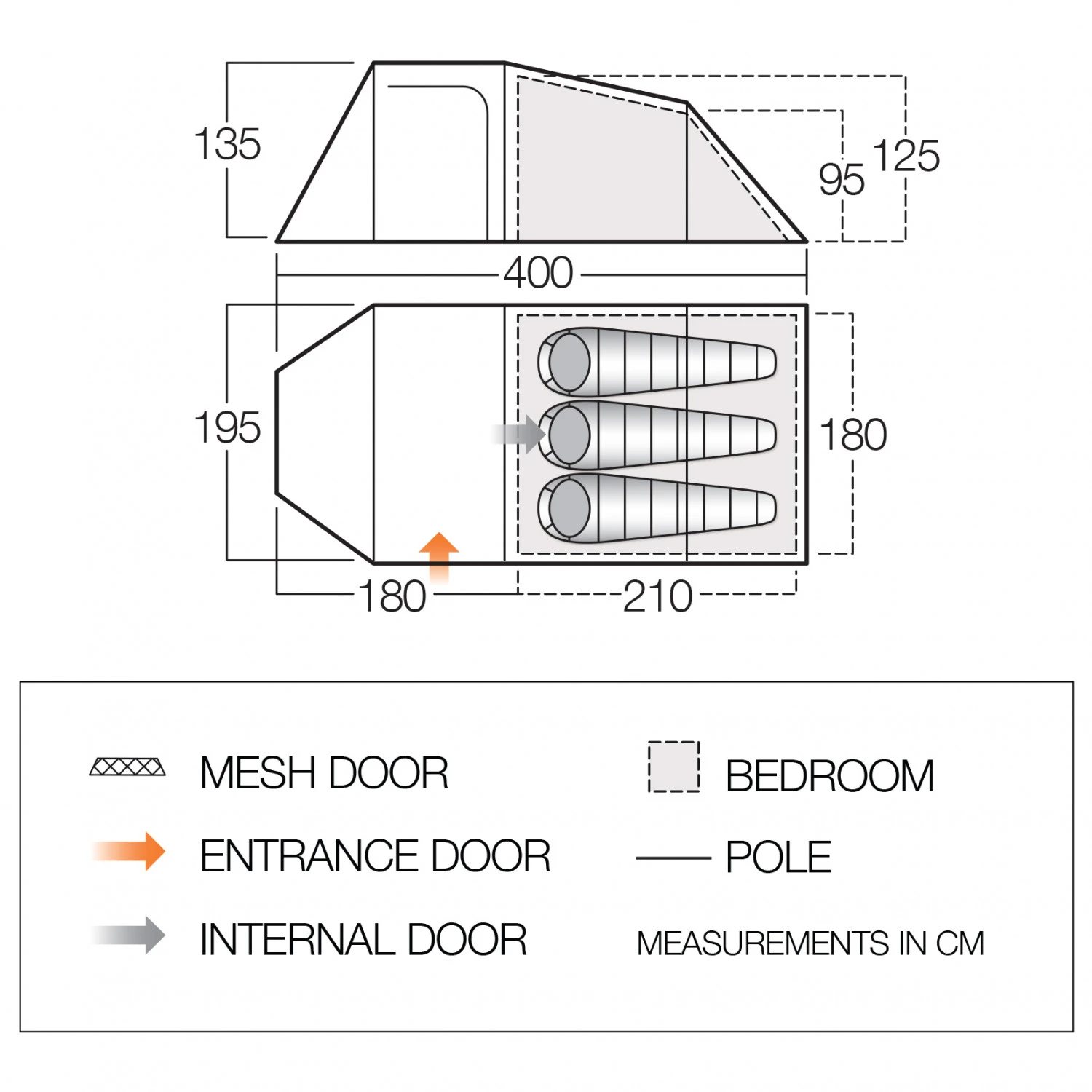Vango Skye 300 - 3-Personen Zelt 4 Vango Skye 300 - 3-Personen Zelt – Bild 2
